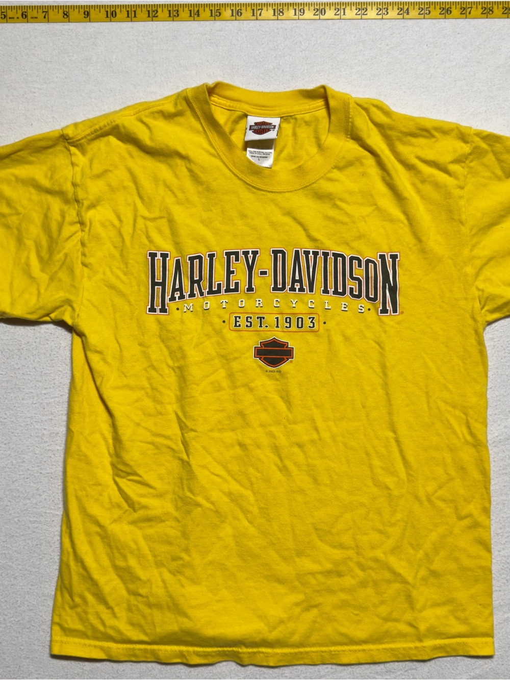 Vintage 2005 Harley-Davidson Men’s Yellow Logo T-Shirt